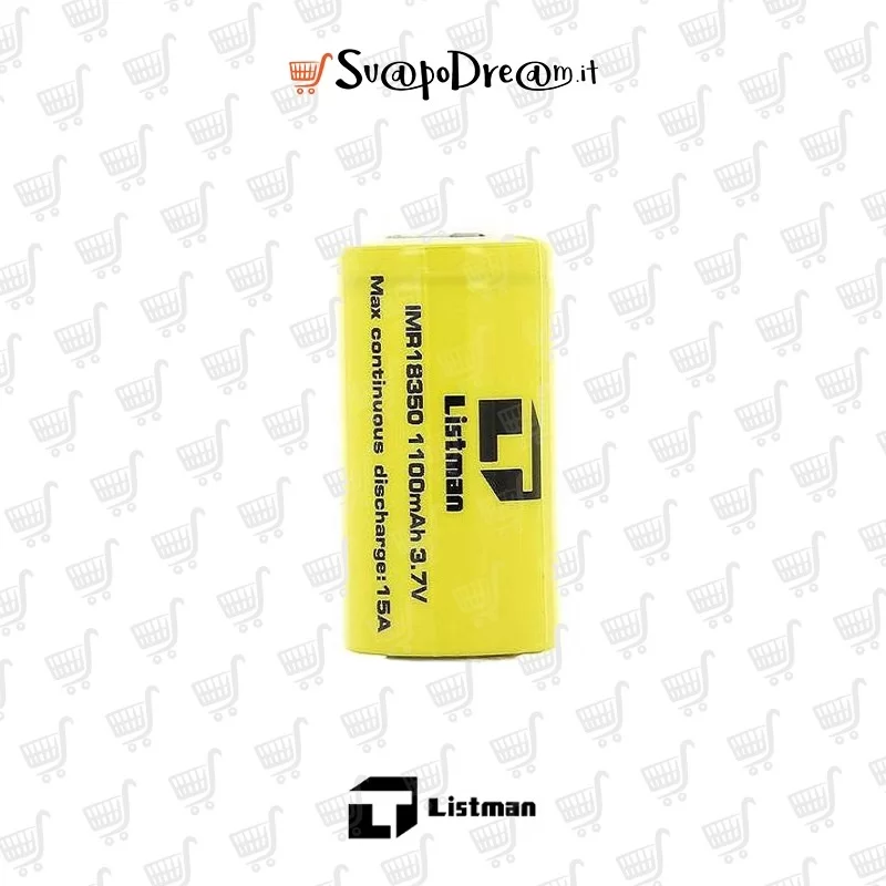 LISTMAN - Batteria 18350 1100mAh 15A - 1pz
