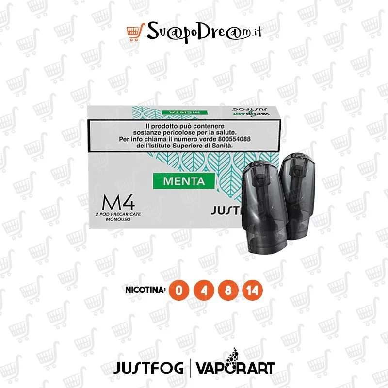 JUSTFOG - Pod Precaricata M4 Monouso MENTA 2pz