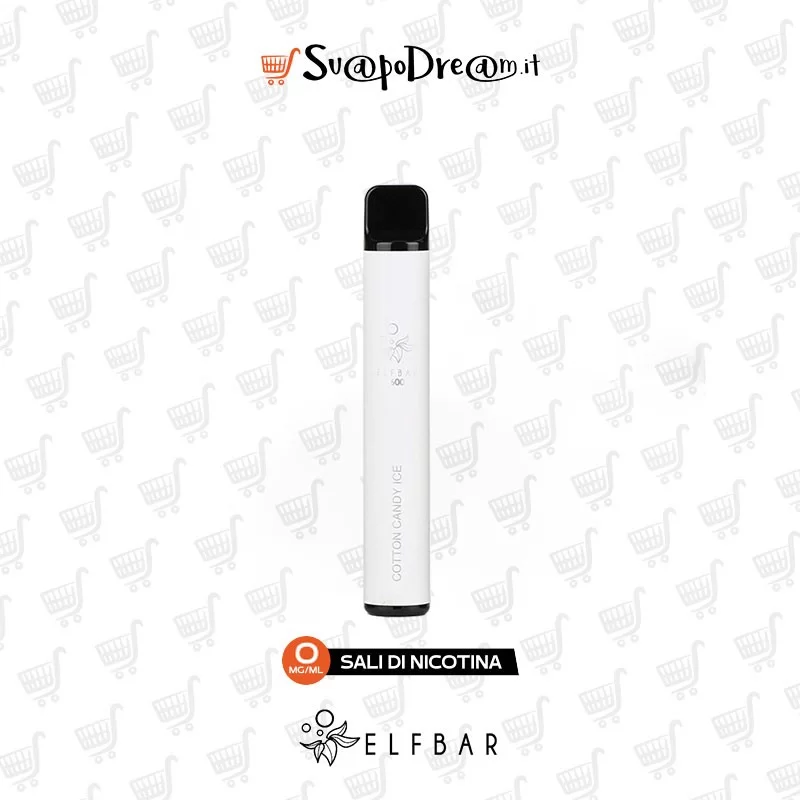 ELFBAR - Pod Mod Usa e Getta COTTON CANDY ICE Nic Zero 600 PUFF