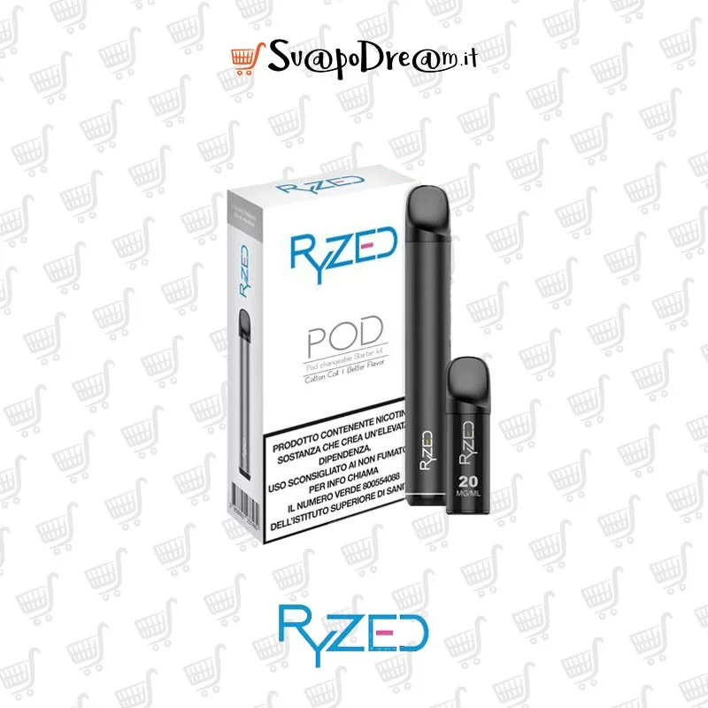 RYZED Pod Mod BLACK + 1 Pod Precaricata TOBACCO 600PUFF