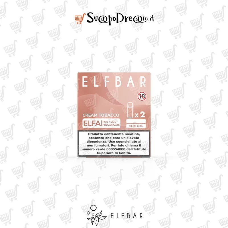 ELFBAR ELFA - Cartuccia Pod Precaricata CREAM TOBACCO 2pz