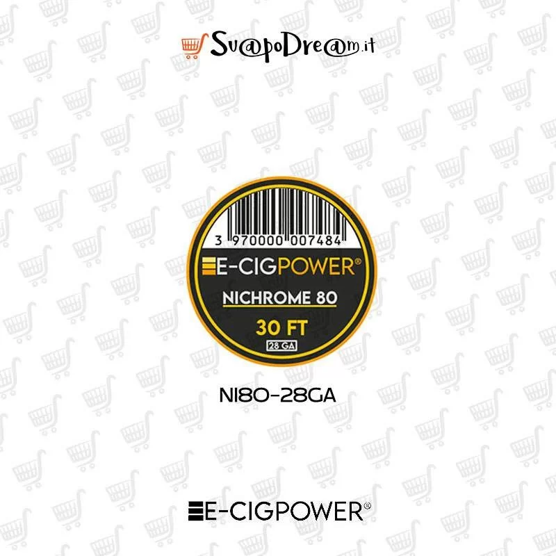 E-CIG POWER - Filo per Rigenerare NI80 (Nichrome 80) 30FT