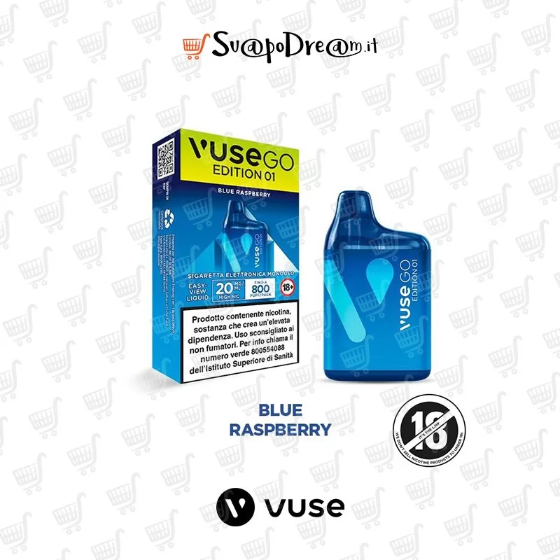 VUSE GO EDITION 01 Pod Mod Usa e Getta BLUE RASPBERRY 800 PUFF