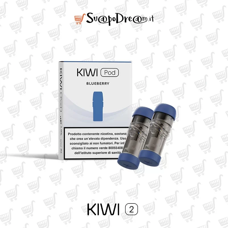 KIWI - Sigaretta Elettronica Cartucce Precaricate BLUEBERRY 2pz