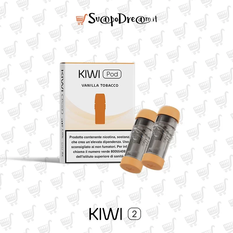 KIWI - Sigaretta Elettronica Cartucce Precaricate VANILLA TOBACCO 2pz