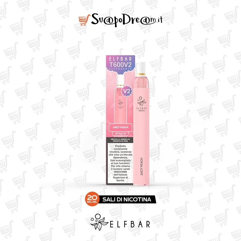 ELFBAR - Pod Mod Usa e Getta T600 V2 JUICY PEACH 600 PUFF