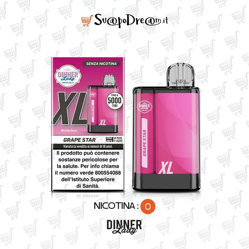 DINNER LADY - Pod Mod Usa e Getta VP XL GRAPE STAR 5000 PUFF