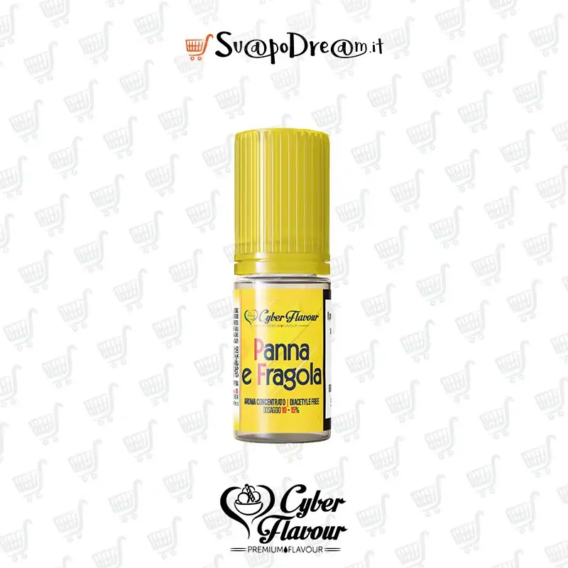 CYBER FLAVOUR - Aroma Concentrato 10ml PANNA E FRAGOLA