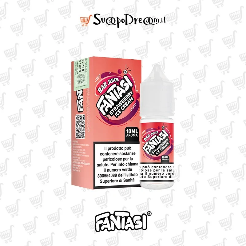 FANTASI VAPE - Aroma Concentrato 10ml Bar Juice STRAWBERRY ICE CREAM