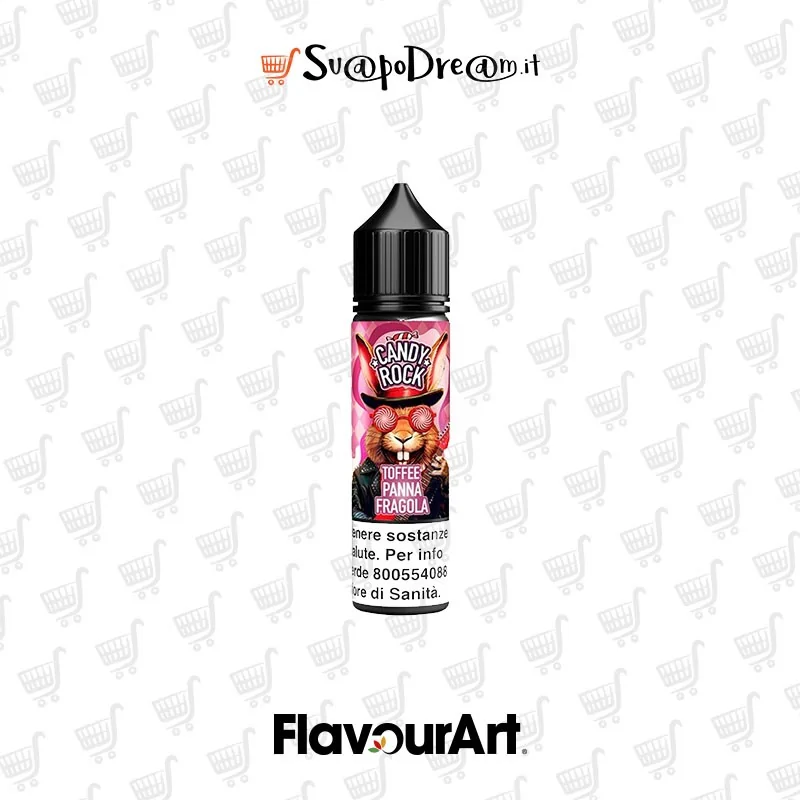 FLAVOURART - Aroma Shot 20ml Candy Rock TOFFEE PANNA FRAGOLA