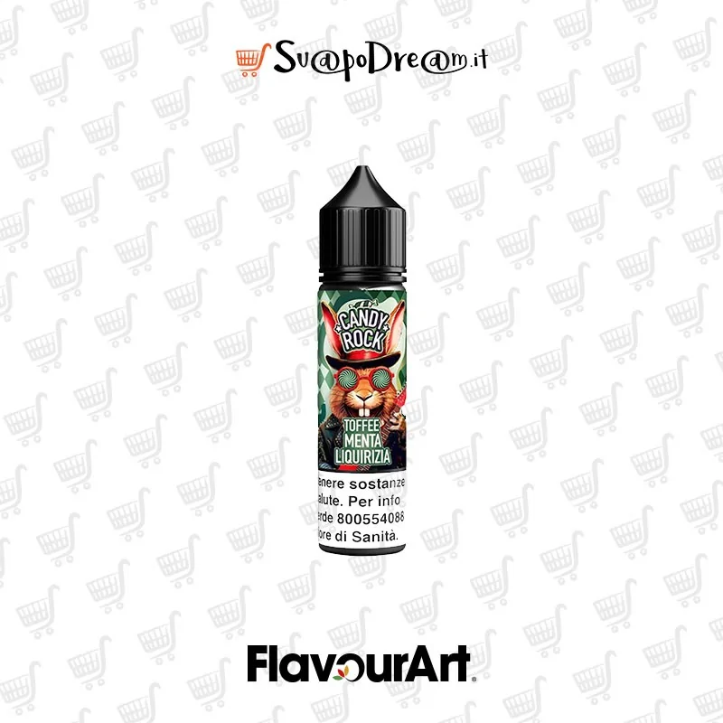 FLAVOURART - Aroma Shot 20ml Candy Rock TOFFEE MENTA LIQUIRIZIA