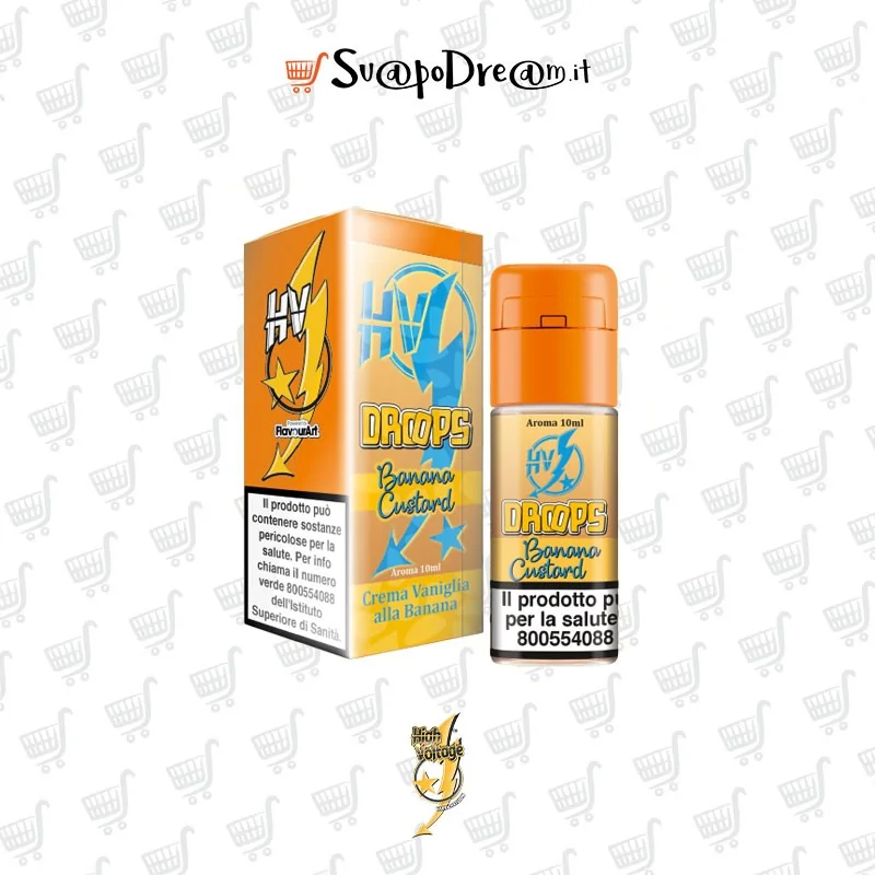 HIGH VOLTAGE - Aroma Concentrato 10ml Droops BANANA CUSTARD