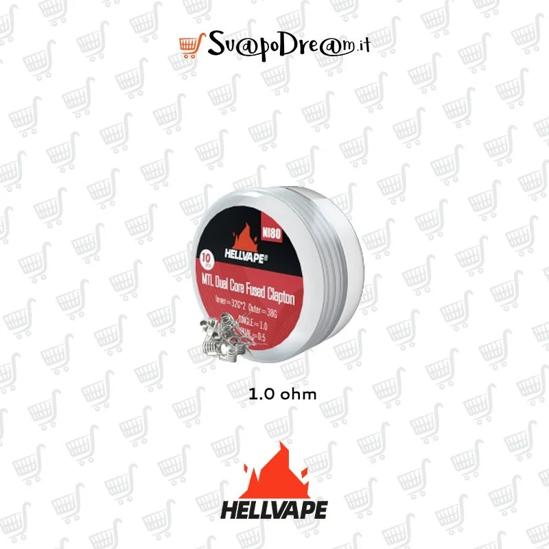 HELLVAPE - Coil pronte 1,0 Ohm Dual Core Fused Clapton Ni80 MTL 10pz